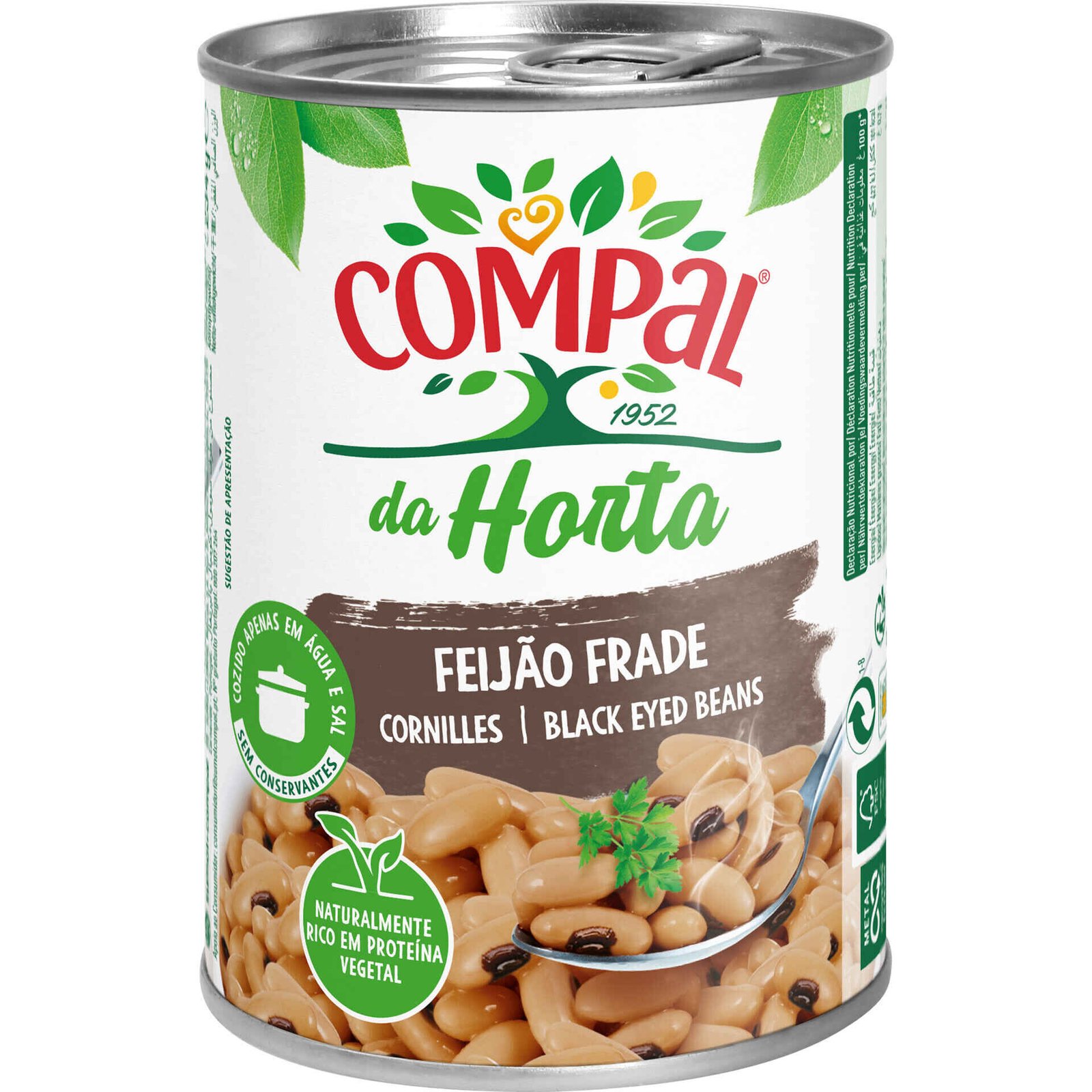 Feijão Frade Cozido Compal da Horta — 410 gr — Compal da Horta