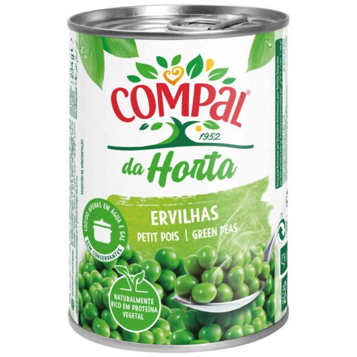 Ervilhas Cozidas~em Lata sem Glúten Compal da Horta — 410 gr