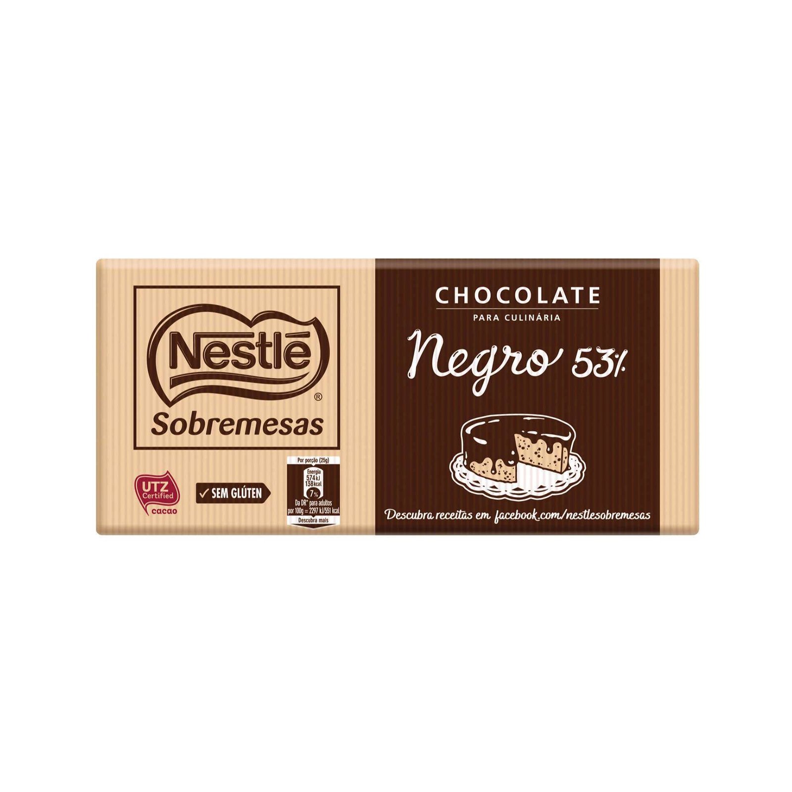 Tablete de Chocolate Culinária 53% sem Glúten Nestlé Sobremesas — 200 gr — Nestlé Sobremesas