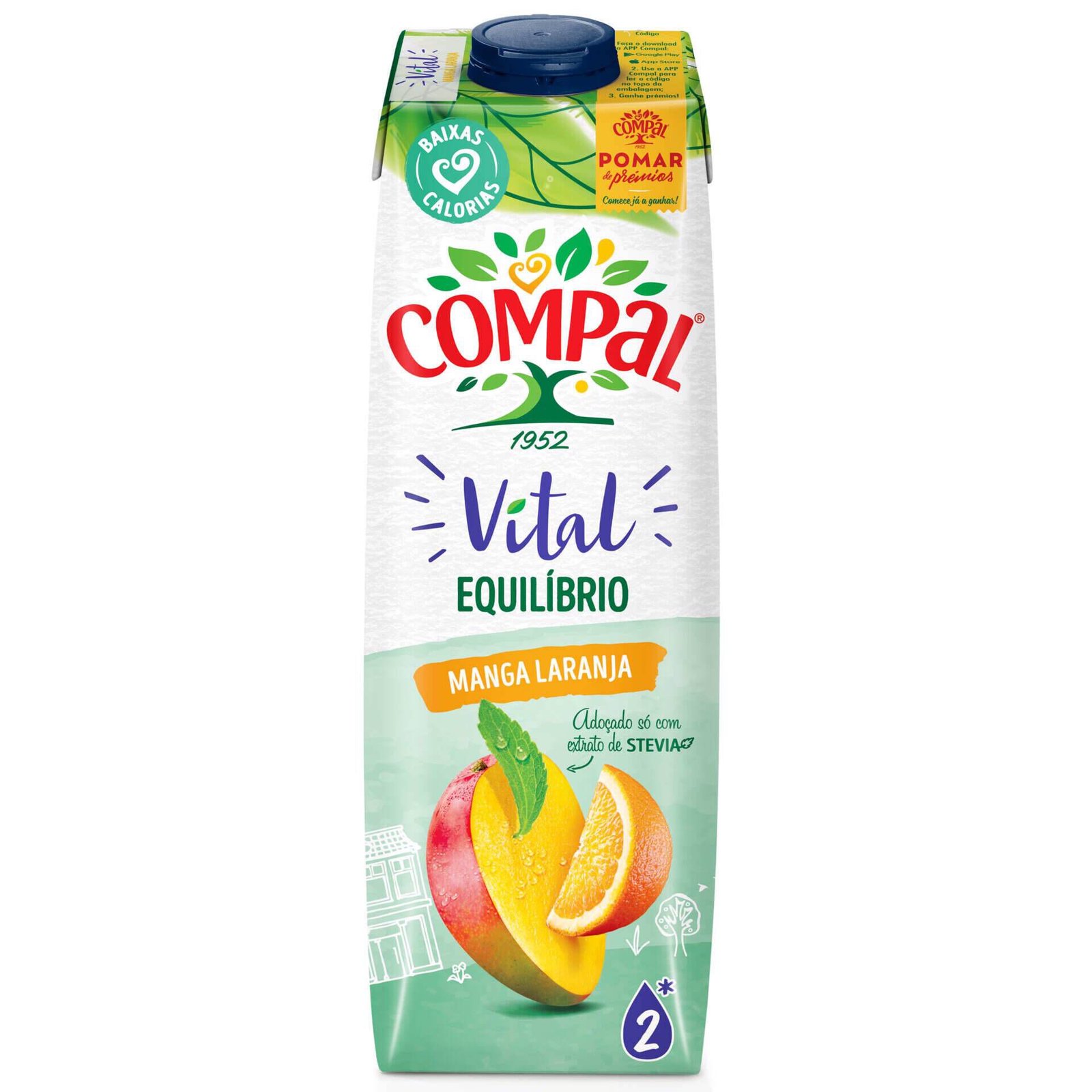 Néctar Manga e Laranja com Stevia Compal Vital Equilíbrio — 1 lt — Compal Vital Equilíbrio