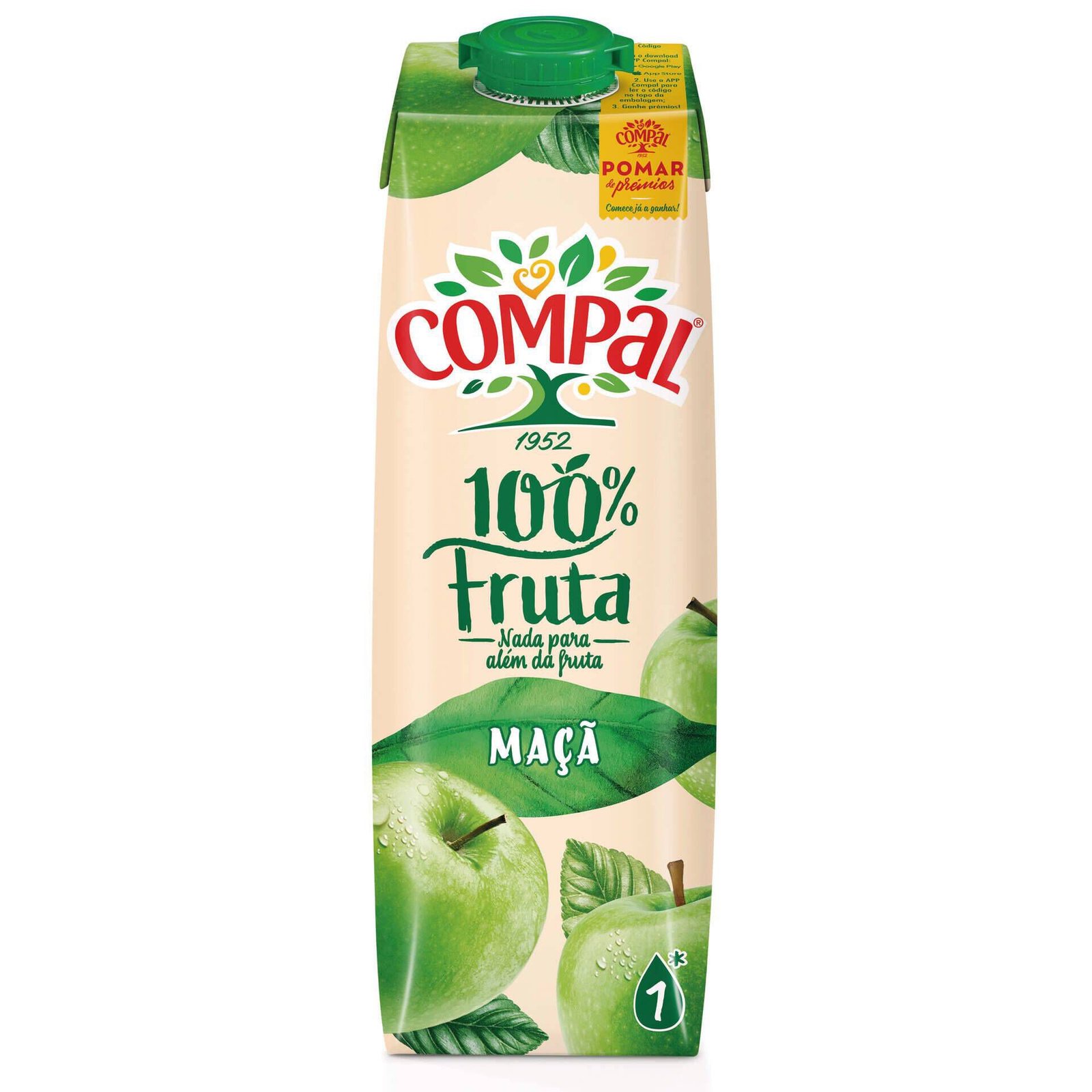 Sumo 100% Maçã Compal 100% Fruta — 1 lt — Compal 100% Fruta