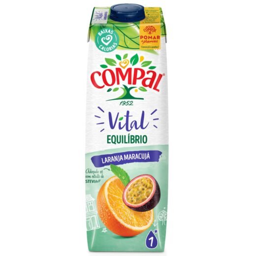 Néctar Laranja e Maracujá com Stevia Compal Vital Equilíbrio — 1 lt