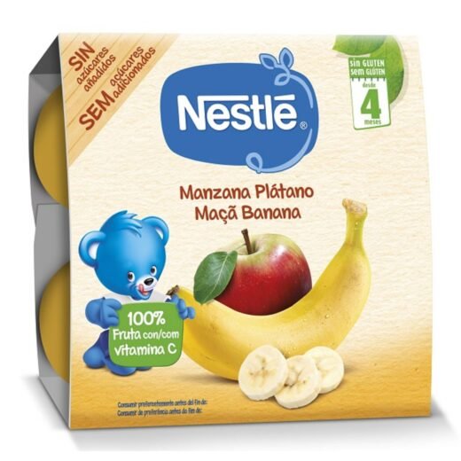 Puré de Fruta Maça e Banana +4M Nestlé — 100 gr