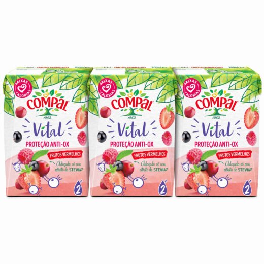 Néctar Frutos Vermelhos Compal Vital Anti-ox — 20 cl
