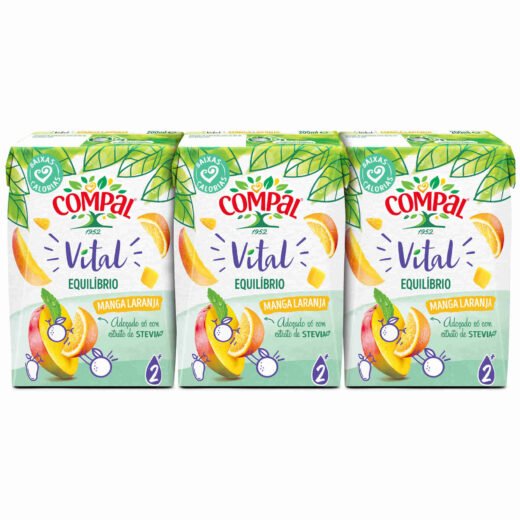Néctar Manga e Laranja com Stevia Compal Vital Equilíbrio — 20 cl