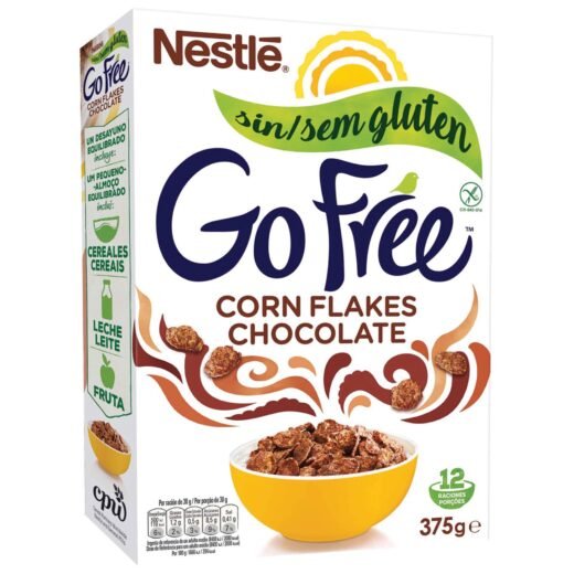 Cereais Corn Flakes Go Free Chocolate sem Glúten Nestlé — 375 gr