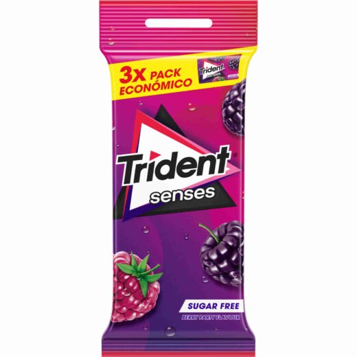 Pastilhas Elásticas Senses Berry Trident — 69 gr