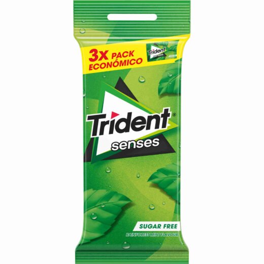 Pastilhas Elásticas Senses Spearmint Trident — 69 gr