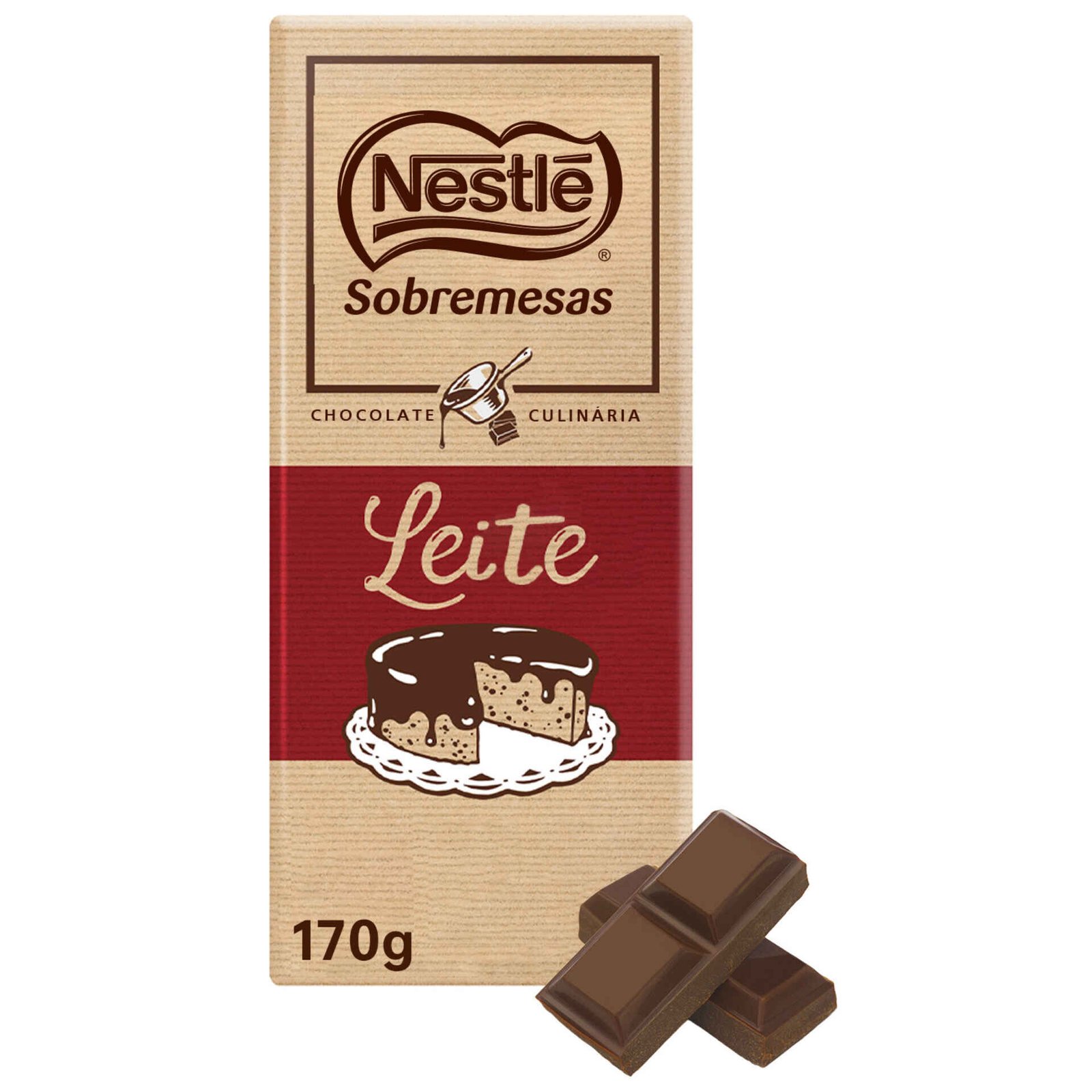 Tablete de Chocolate de Leite Culinária sem Glúten Nestlé Sobremesas — 170 gr — Nestlé Sobremesas