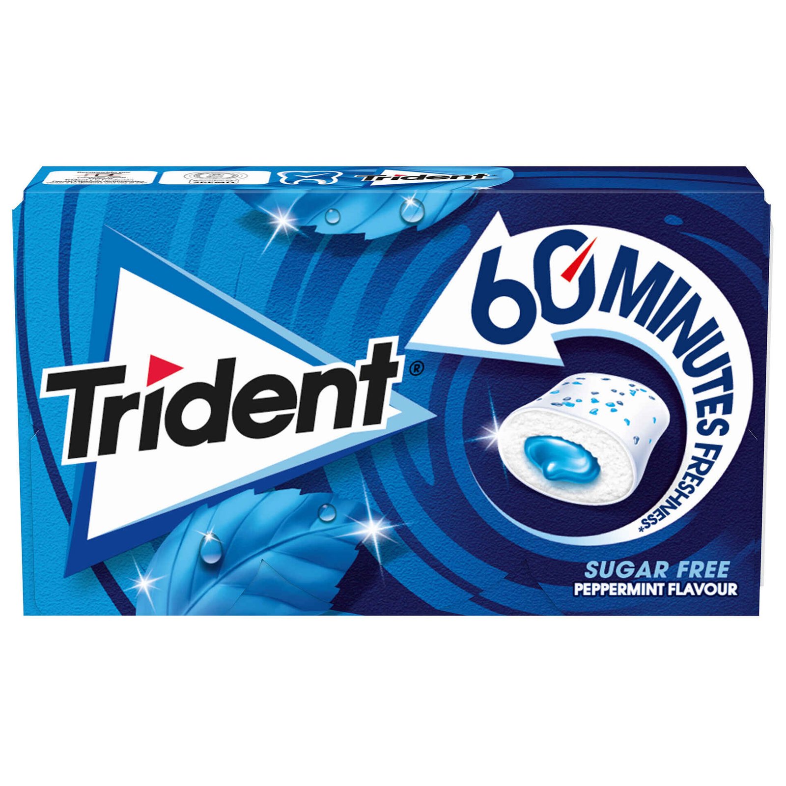 Pastilhas Elásticas 60 Minutos Peppermint Trident — 22 gr — Trident