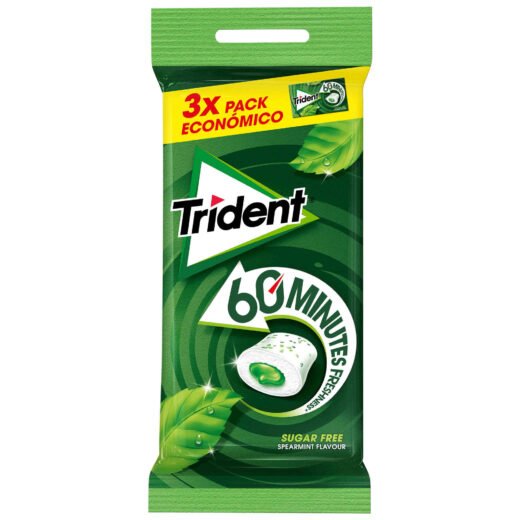 Pastilhas Elásticas 60 Minutos Spearmint Trident — 60 gr