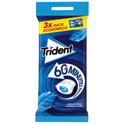 Pastilhas Elásticas 60 Minutos Peppermint Trident — 60 gr