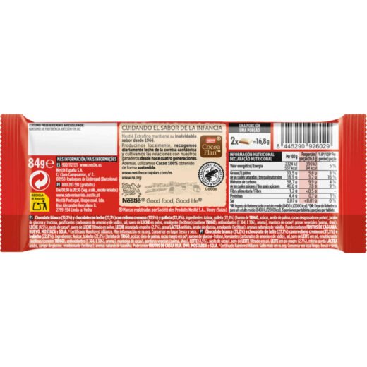 Tablete de Chocolate Branco e recheio de Bolacha Filipinos Nestlé — 84 gr