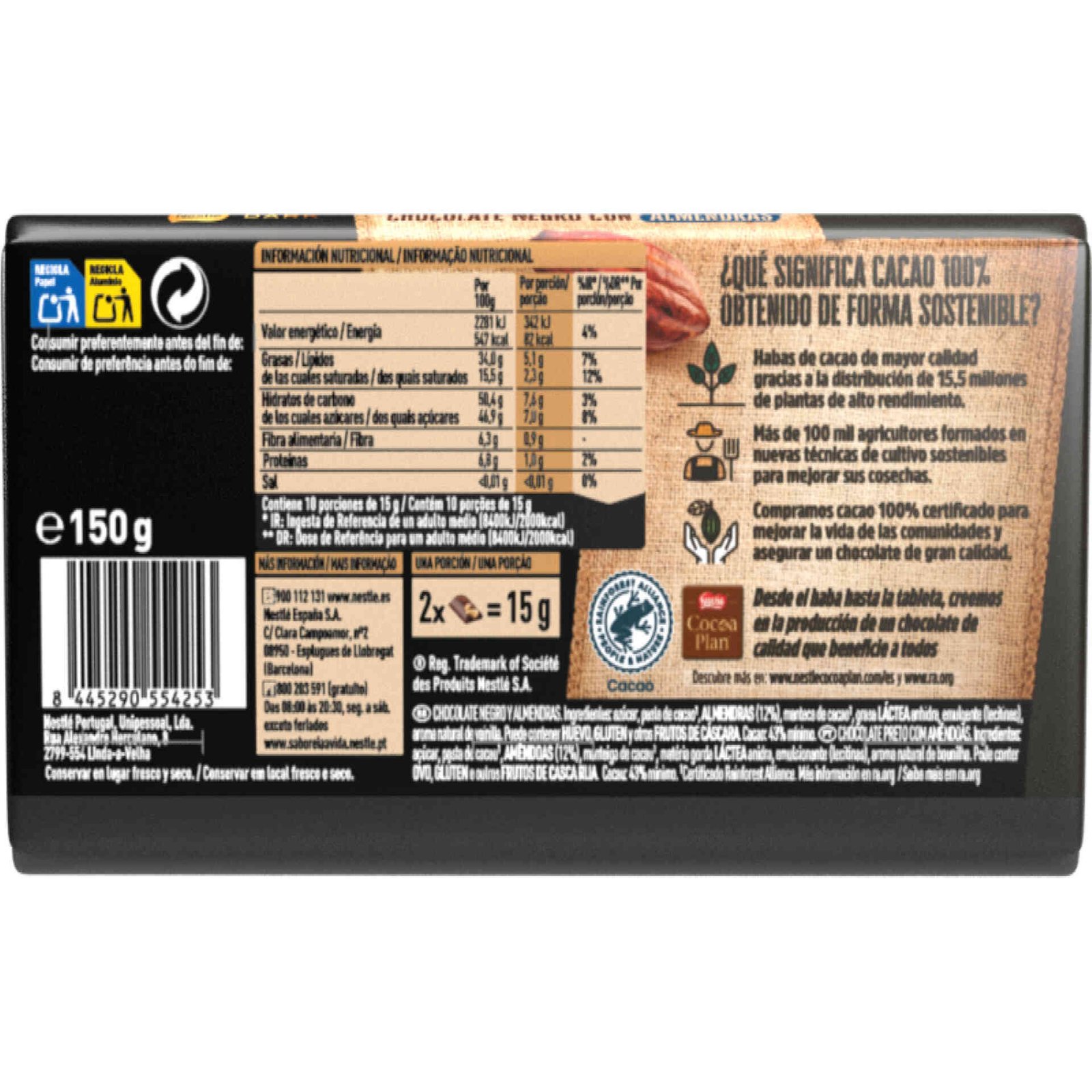 Tablete de Chocolate Negro com Amêndoa Nestlé — 150 gr — Nestlé