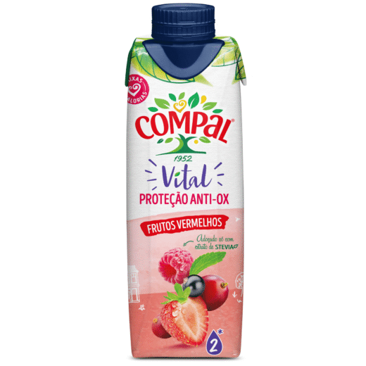 Néctar Frutos Vermelhos com Stevia Compal Vital Anti-ox — 30 cl