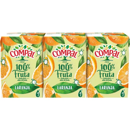 Sumo 100% Laranja Compal 100% Fruta — 20 cl