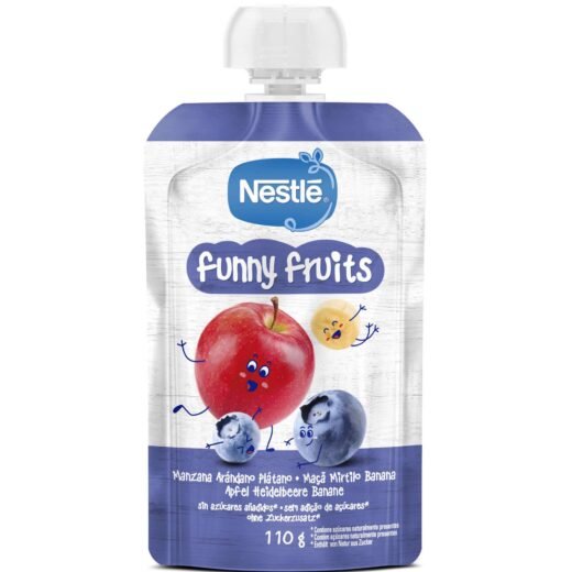 Saqueta de Fruta Maçã, Mirtilo e Banana +12M Nestlé — 110 gr