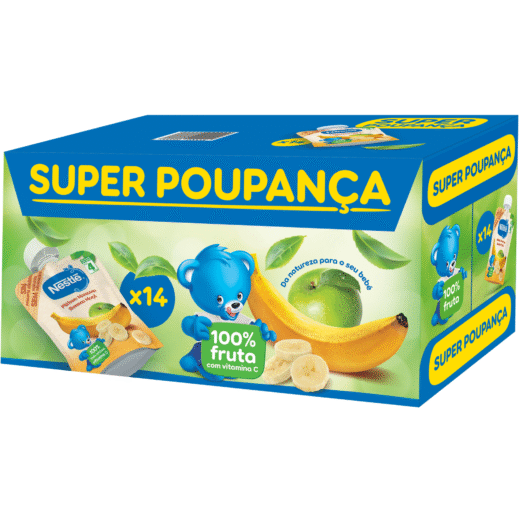 Pack Saquetas de Fruta Banana e Maçã +4M Nestlé — 90 gr