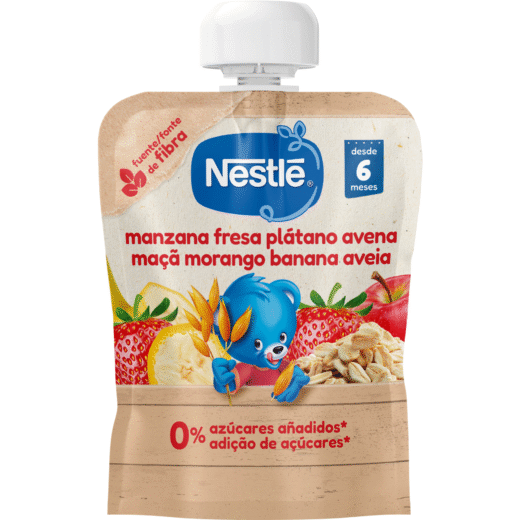 Saqueta de Fruta Maçã, Morango, Banana e Aveia +6M Nestlé — 90 gr