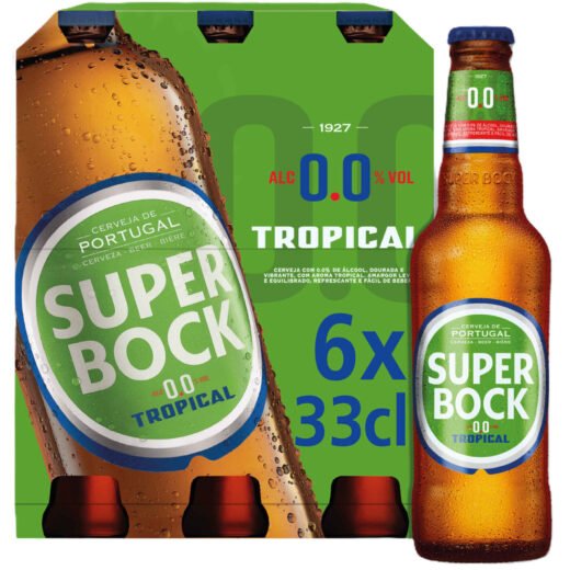 Super Bock - Cerveja sem Álcool 0,0% Tropical Super Bock — 33 cl
