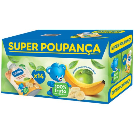 Pack Saquetas de Fruta Familiar Banana e Maçã +4M Nestlé — 90 gr