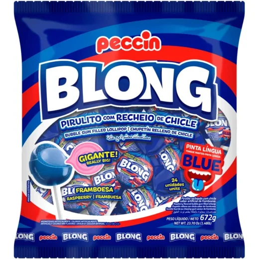 Pirulito Peccin Blong Blue 672 g