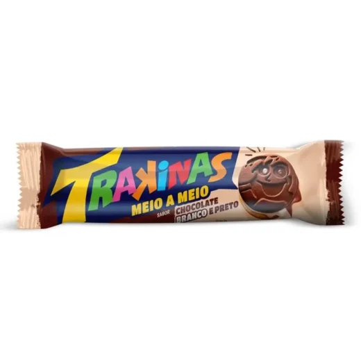 Biscoito Trakinas Meio a Meio Chocolate Branco/preto 126 g