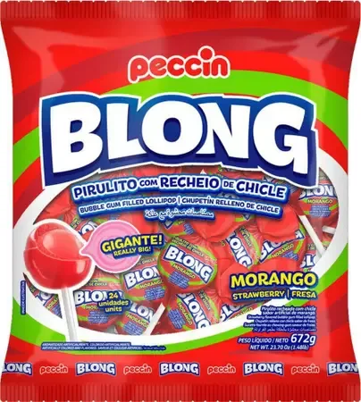 Pirulito Peccin Blong Morango 672 g