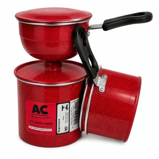 Cuscuzeira 2 em 1 Vermelha Unidade 500 g