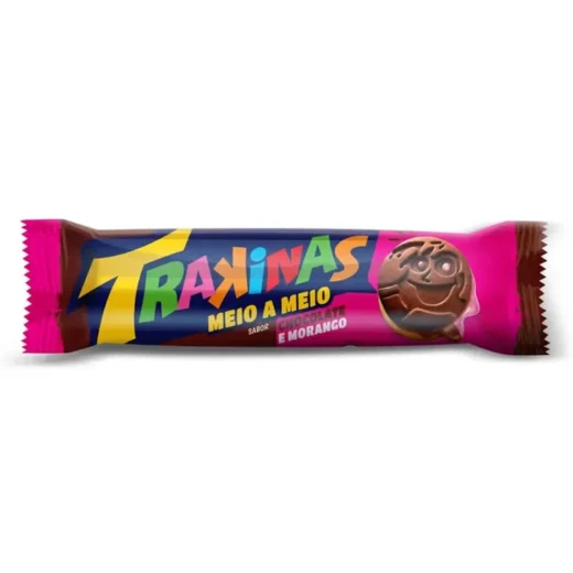 Biscoito Trakinas Recheado de Morango/chocolate 126 g