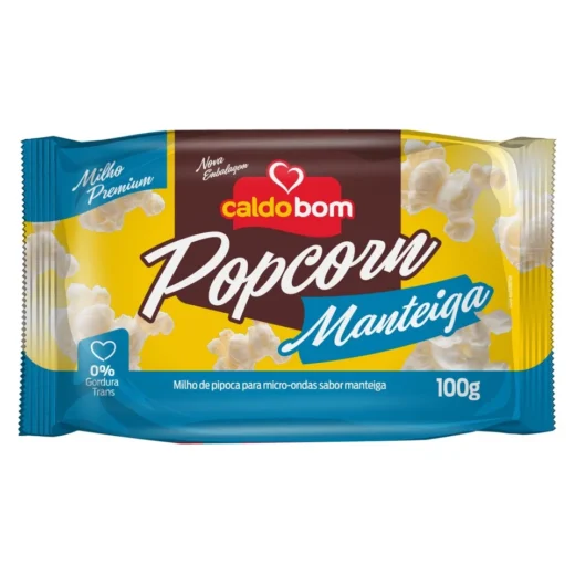 Milho de Pipoca para Microondas Sabor Manteiga Caldo Bom 100 g