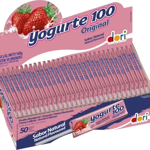 Pirulito Yogurte Morango Dori 50uuni X 11.2g