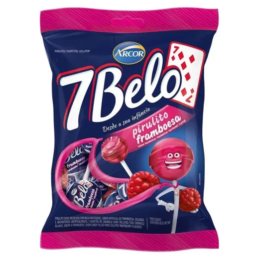 Pirulito 7belo Grande Framboesa Arcor 500 g