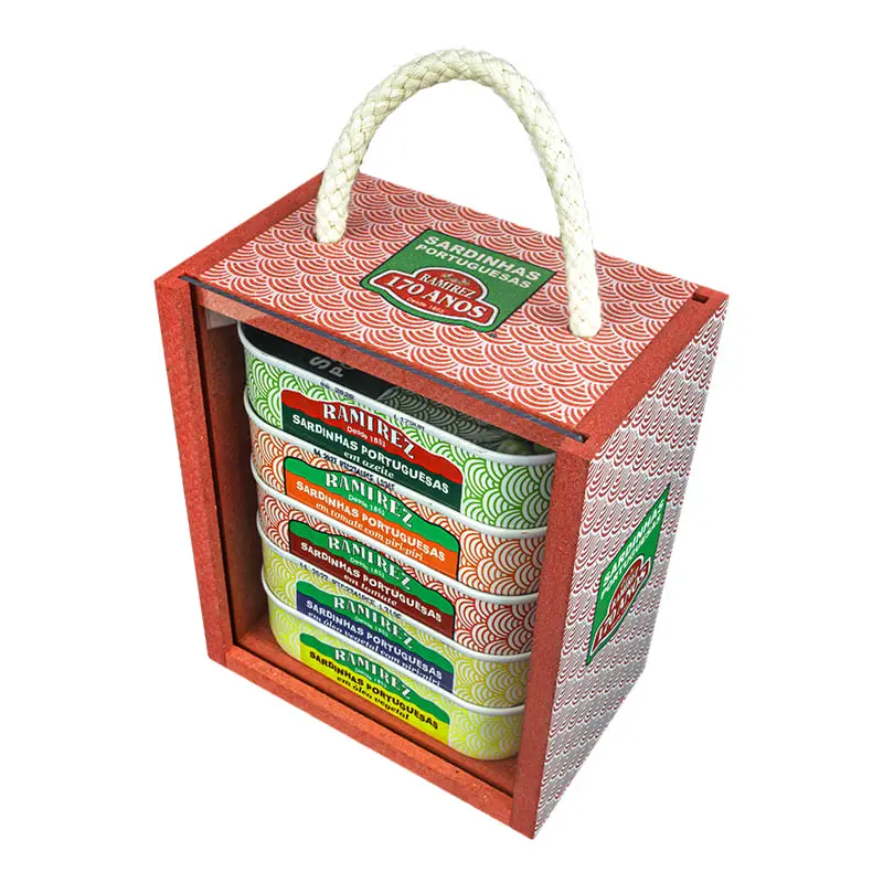 5 sardinhas Portuguesas x 125 g em Caixa de Madeira
