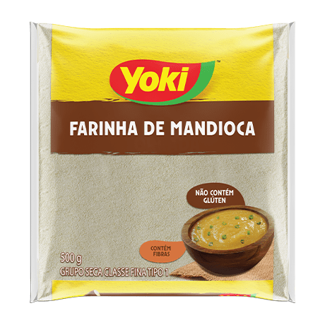 Farinha de Mandioca 500 g, 1 kg e 4 kg
