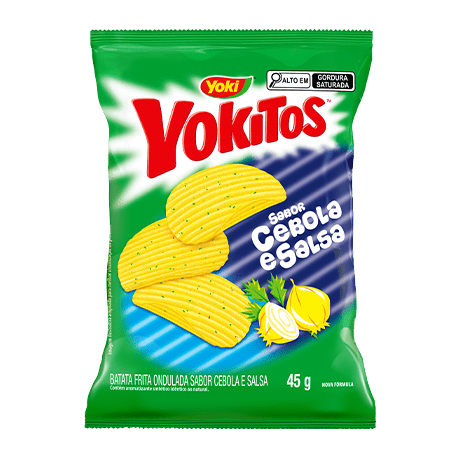 Yokitos Batata Ondulada Cebola e Salsa 45 g e 90 g